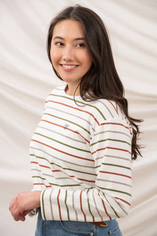 Causeway Breton Top - Sea Kelp Rust Stripe