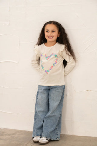 Causeway Top - Floral Heart Print