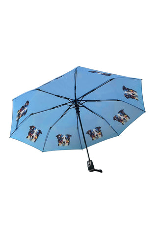 Border Collie Dog Print Umbrella (Short): Multi