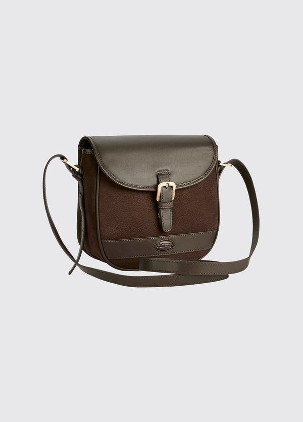 Clara Ladies Leather Saddle Bag- Mocha
