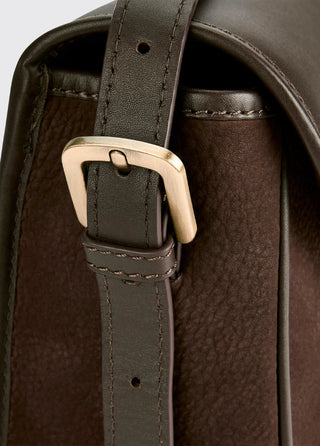 Clara Ladies Leather Saddle Bag- Mocha