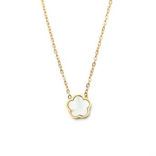 Flower necklace in mother of pearl