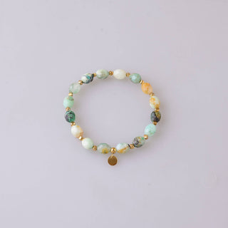 Natural Stone Stretch Bracelet in Greens