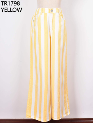 Striped straight-leg jeans Yellow