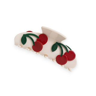 Cherries Claw Clip in Cream