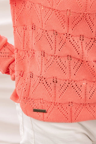 Eden Jumper (Pointelle knit)-Sugar Coral