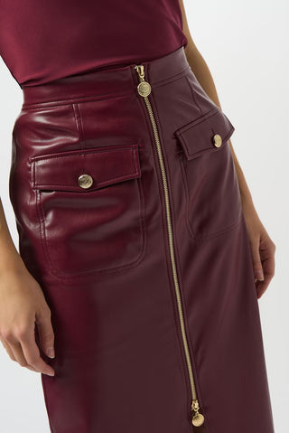 Elegant High-waist Pencil Skirt Merlot