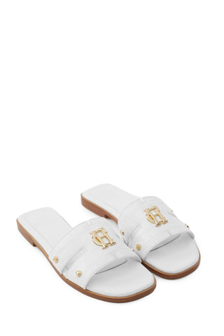 Monogram Slides White Croc