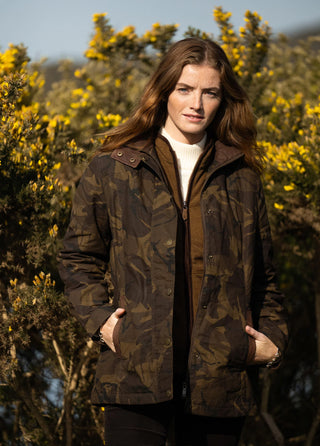 Mountrath LTD Women's Limited edition waxed cotton jacket - Brown Camo
