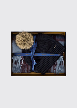 Newbawn Hat And Scarf Gift Set - Navy