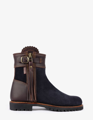 Inclement Long Tassel Boot - Navy/Dark Brown