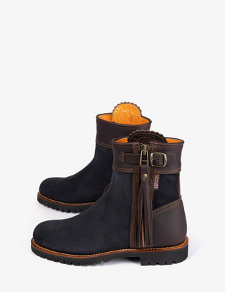 Inclement Long Tassel Boot - Navy/Dark Brown