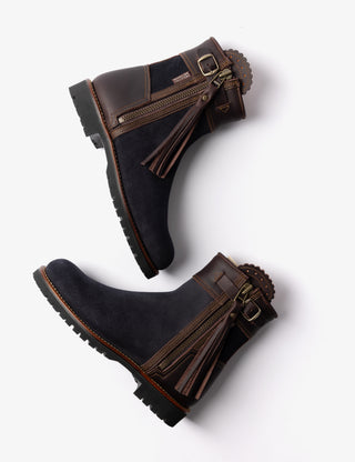 Inclement Long Tassel Boot - Navy/Dark Brown