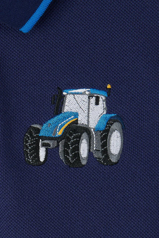 Pier Short Sleeve Polo Shirt - Navy Tractor