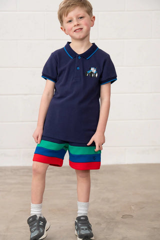Pier Short Sleeve Polo Shirt - Navy Tractor
