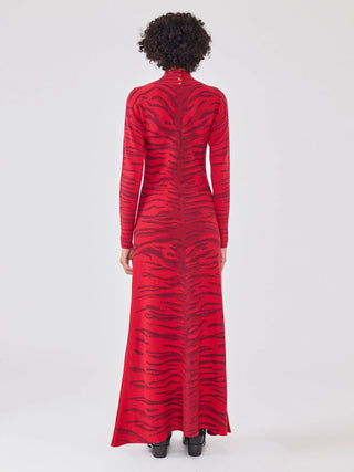 Silk-Viscose Ace Dress in Debbie Red