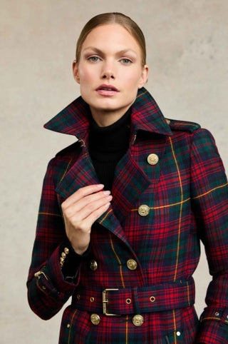 MARLBOROUGH TRENCH COAT FULL LENGTH - LOGAN TARTAN
