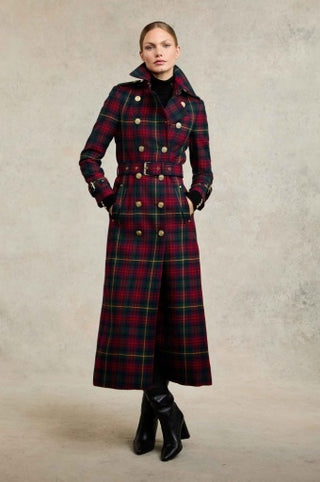 MARLBOROUGH TRENCH COAT FULL LENGTH - LOGAN TARTAN