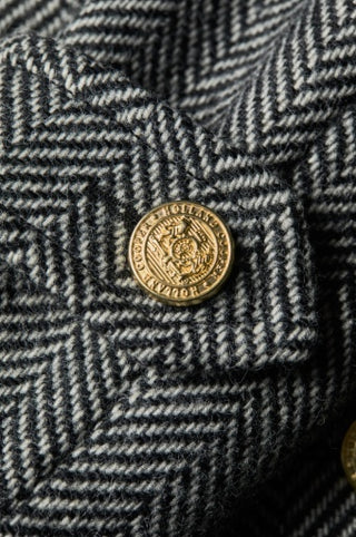 THE GREAT COAT - WIDE TOOTH BLACK HERRINGBONE