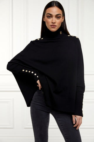 QUEENSBURY CAPE KNIT - BLACK