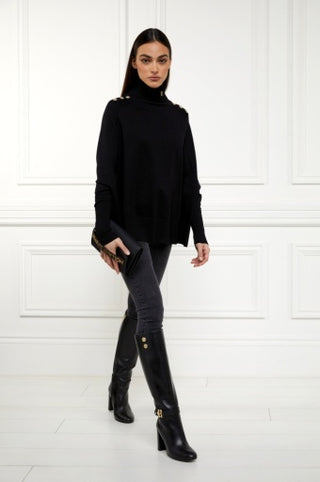 QUEENSBURY CAPE KNIT - BLACK