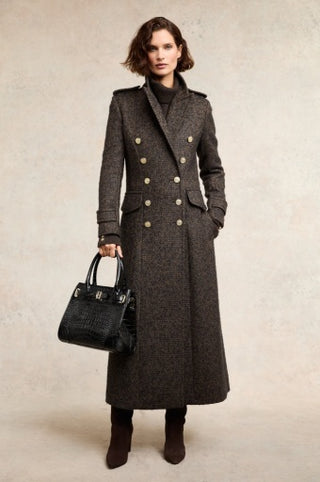 THE GREAT COAT - WIDE TOOTH BLACK HERRINGBONE