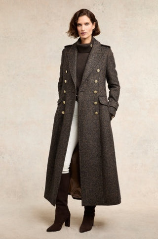 THE GREAT COAT - WIDE TOOTH BLACK HERRINGBONE