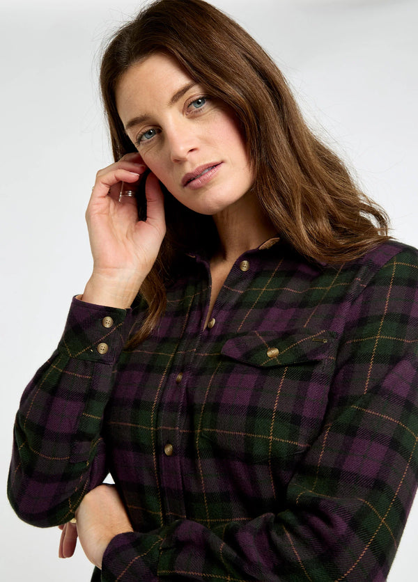 Wildprivet Women's Hunting Check Shirt - Damson