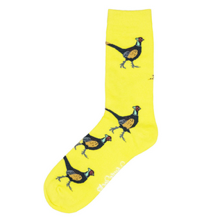 Standing Pheasant Socks Yellow