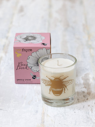 Bee Loved Peony Rose Large Candle