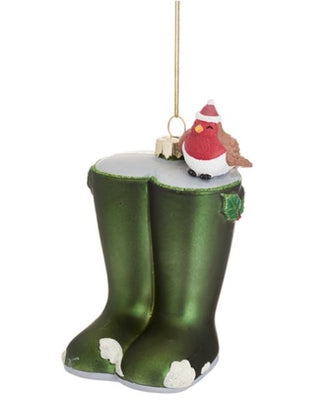 Christmas Wellies Shaped Bauble
